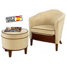 Fauteuil  met voetenbankje Javier/1930