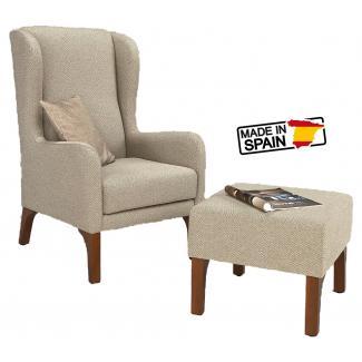Fauteuil Davide met hocker